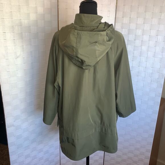 Isaac Mizrahi Womens SOHO ZipFront Water Resistant Jacket Green Size Large - Picture 6 of 14